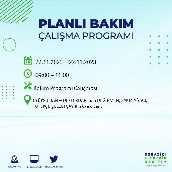 İstanbul'un bu ilçelerinde yaşayanlar dikkat: Saatlerce sürecek elektrik kesintisi için hazır olun 21